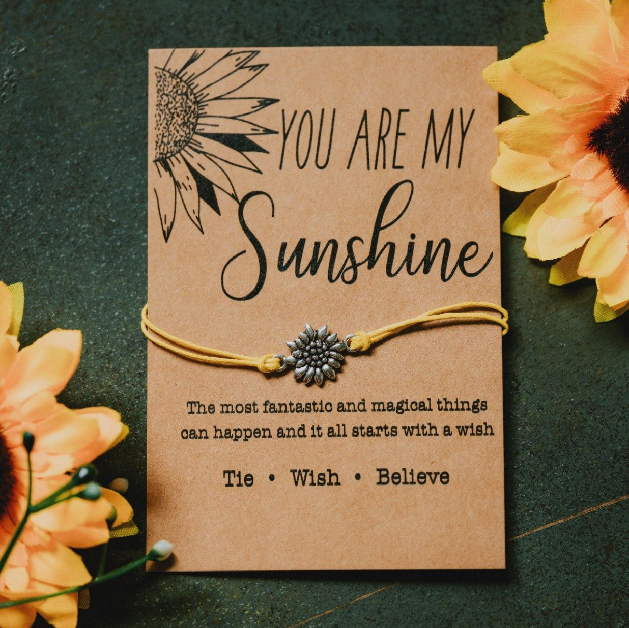 You Are My Sunshine Bracelet - Tie - Wish - Believe
